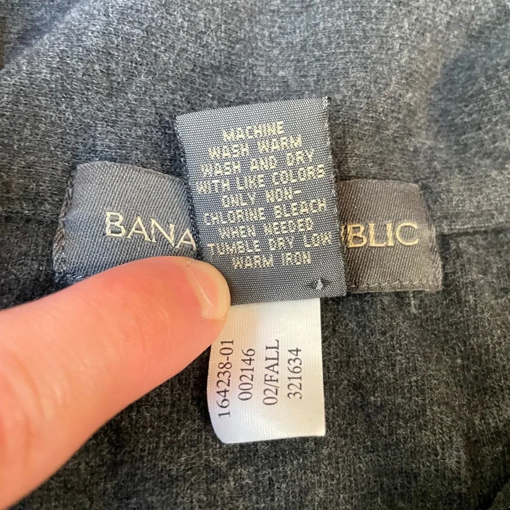 Banana Republic Quarter Zip Sweater Mens XL Gray Pullover Pockets Quiet Luxury